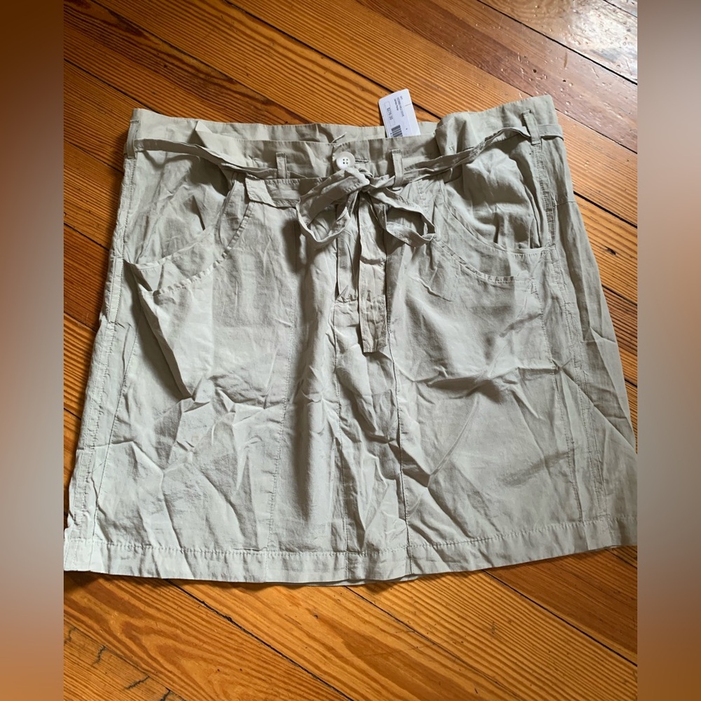 NWT! James Perse Belted Silk/Cotton Knee Skirt Size 4